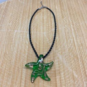 Glass Starfish Pendant Necklace